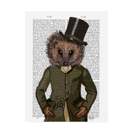 Trademark Fine Art Fab Funky 'Hedgehog Rider, Portrait' Canvas Art, 24x32 WAG12528-C2432GG